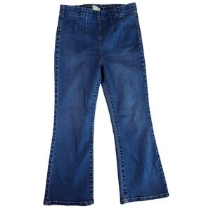 Free People Blue Stone Manhattan Beach Pull On Flare Jeans Sz 30 High Rise